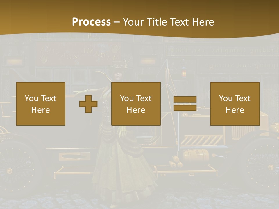 Lamp Road Clock PowerPoint Template
