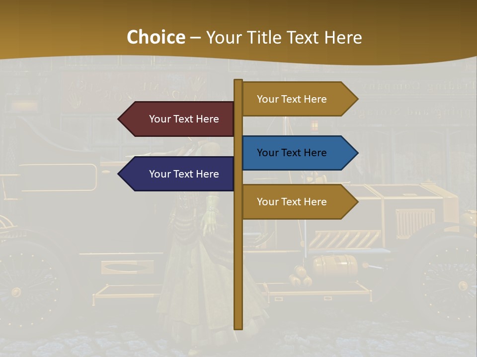 Lamp Road Clock PowerPoint Template