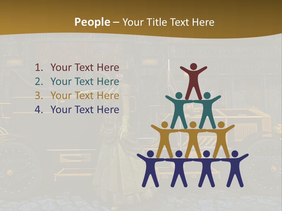 Lamp Road Clock PowerPoint Template