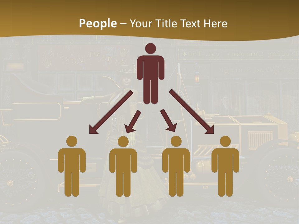 Lamp Road Clock PowerPoint Template