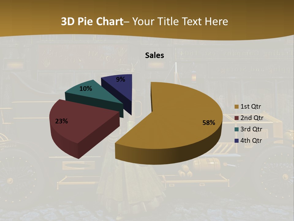 Lamp Road Clock PowerPoint Template