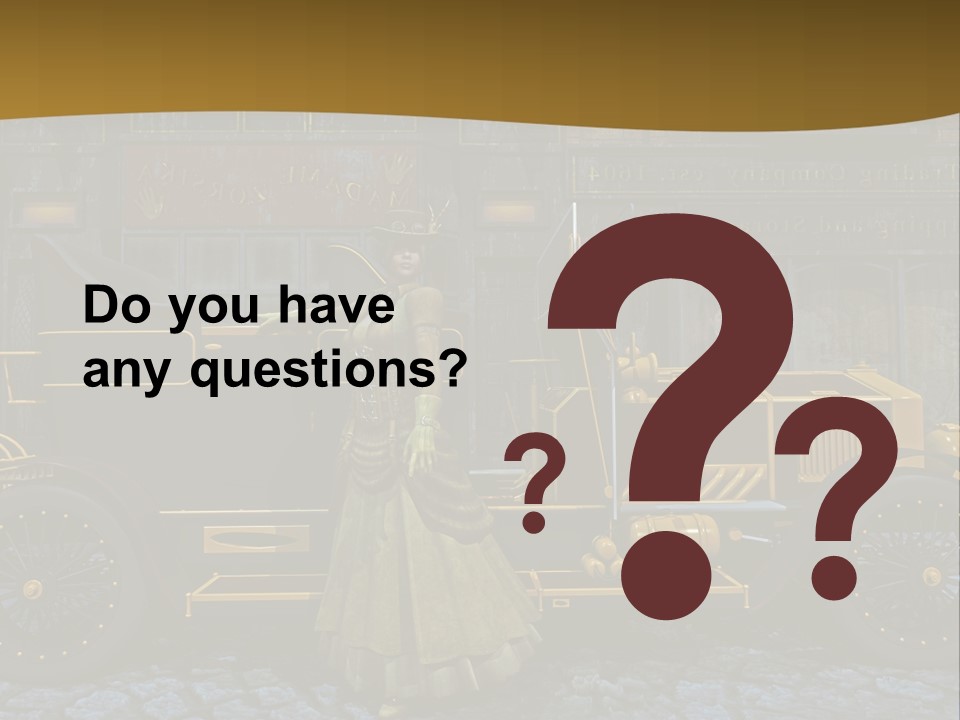 Lamp Road Clock PowerPoint Template