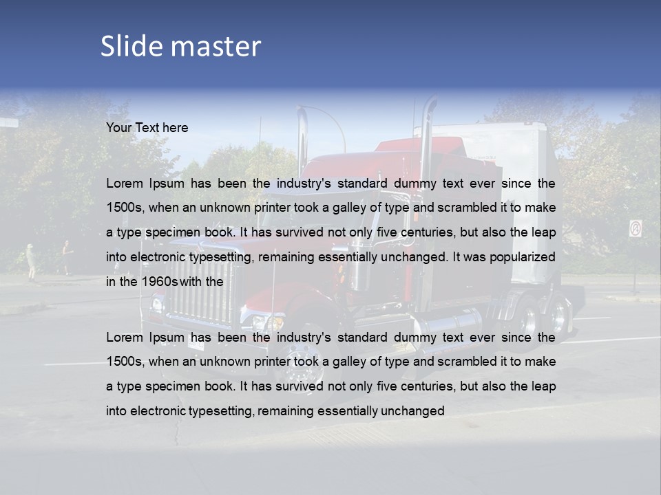 Truck Red Montreal PowerPoint Template