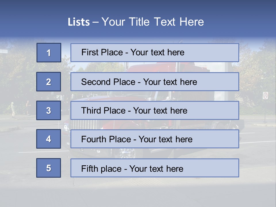 Truck Red Montreal PowerPoint Template
