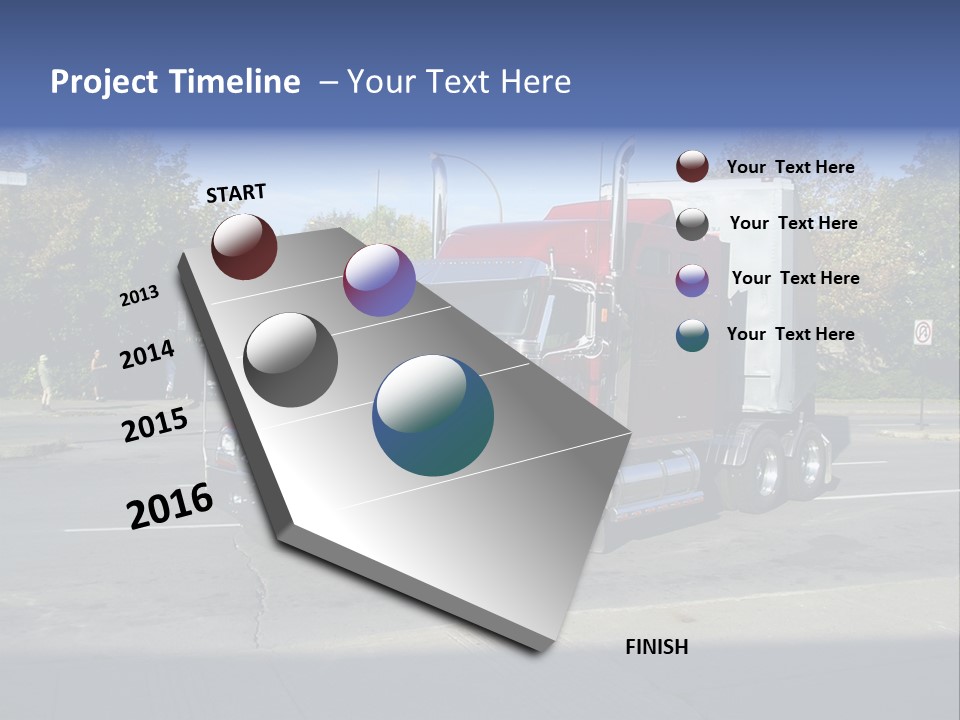 Truck Red Montreal PowerPoint Template