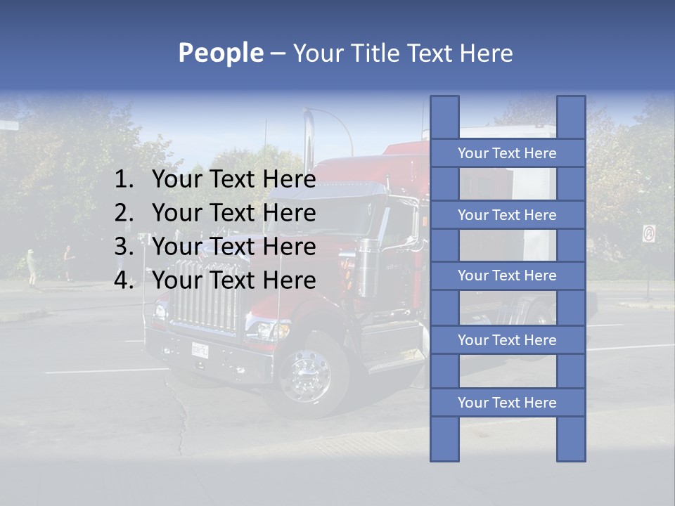Truck Red Montreal PowerPoint Template