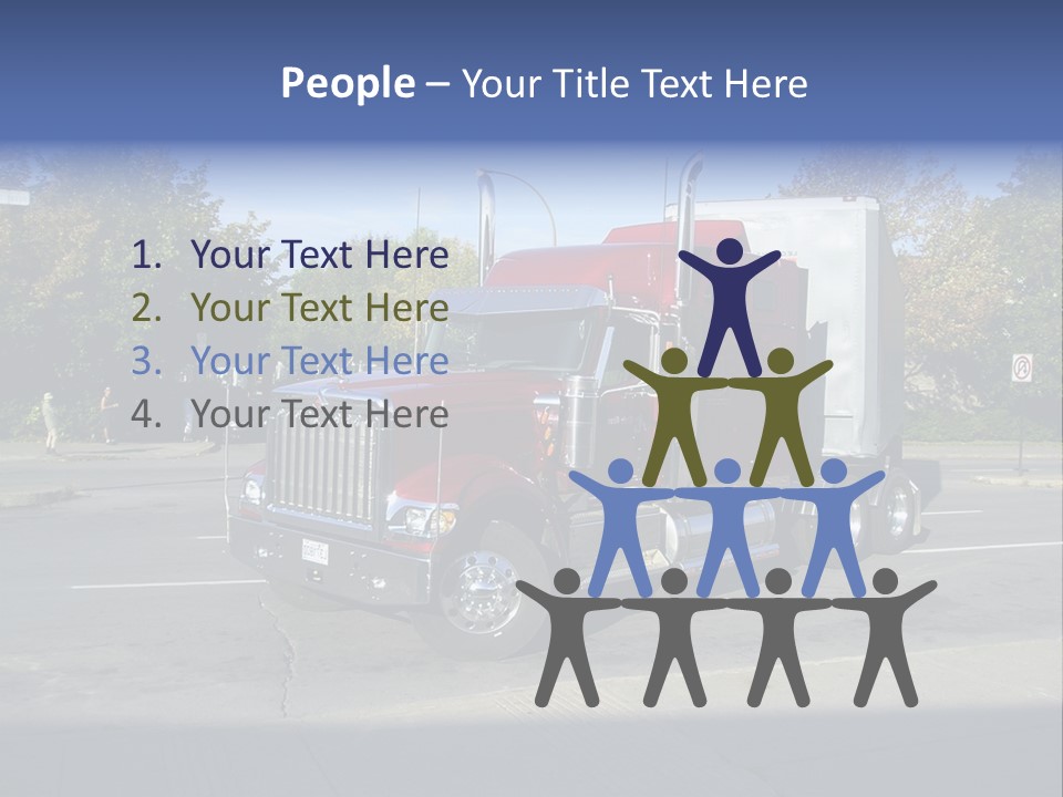Truck Red Montreal PowerPoint Template