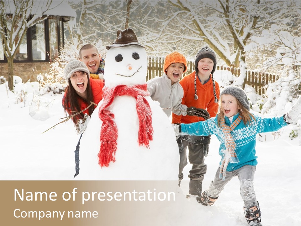 Glove Glacue Snowing PowerPoint Template