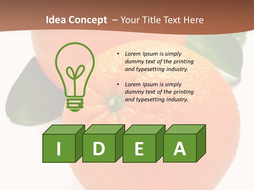 Fresh Isolated Orange PowerPoint Template