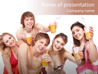 Happy Group Glass PowerPoint Template