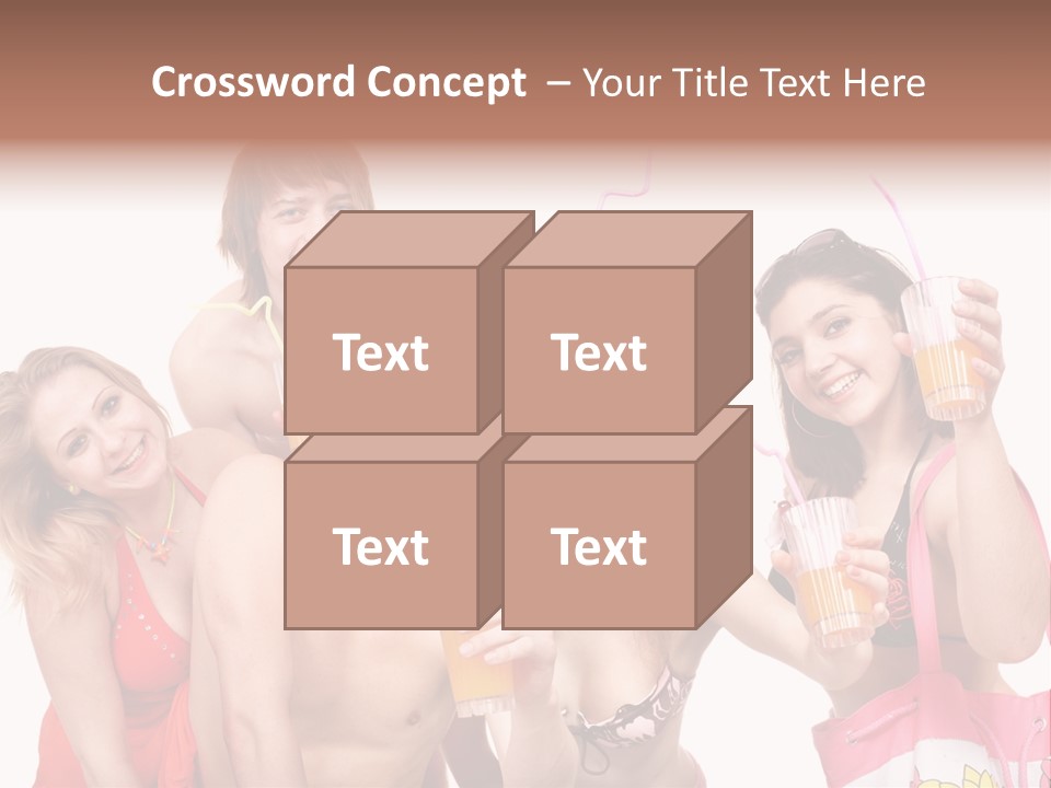 Happy Group Glass PowerPoint Template