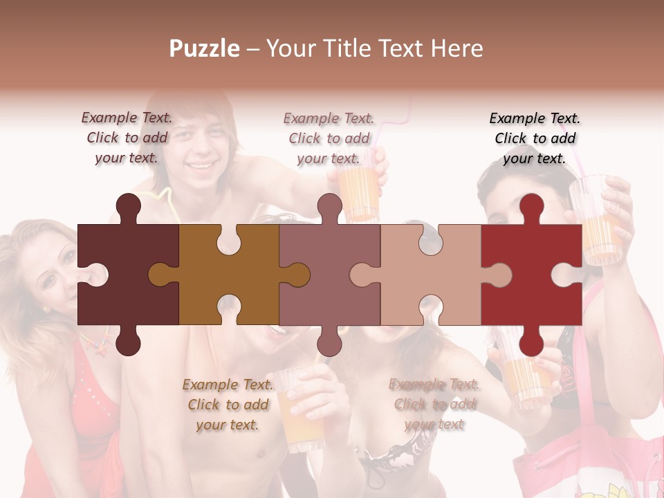 Happy Group Glass PowerPoint Template