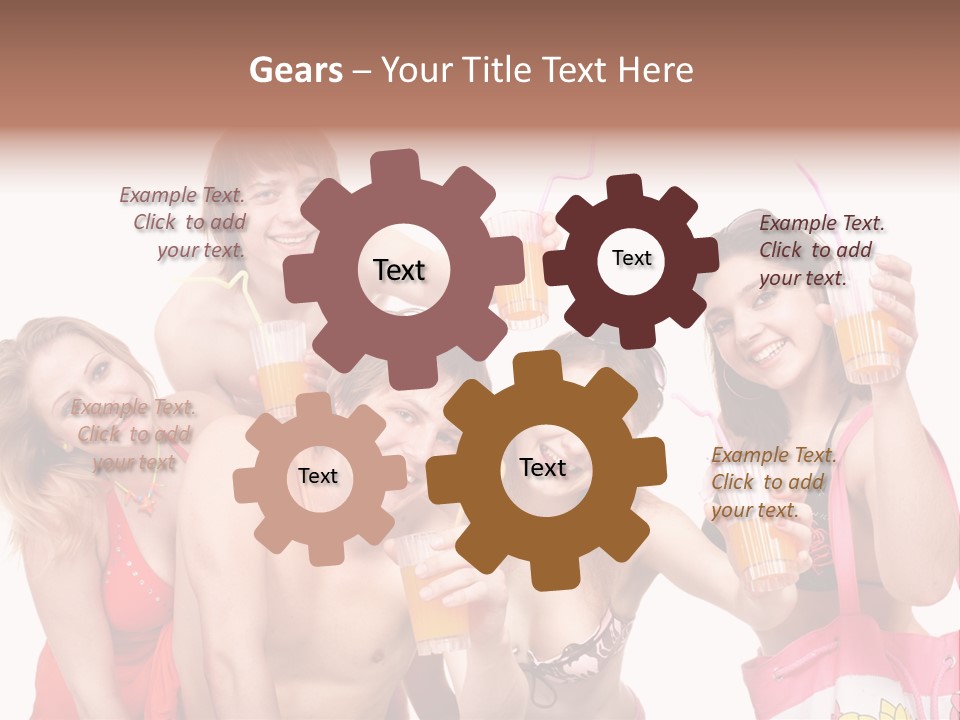 Happy Group Glass PowerPoint Template
