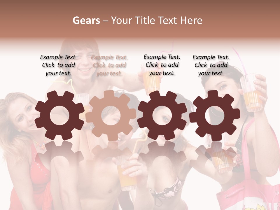 Happy Group Glass PowerPoint Template