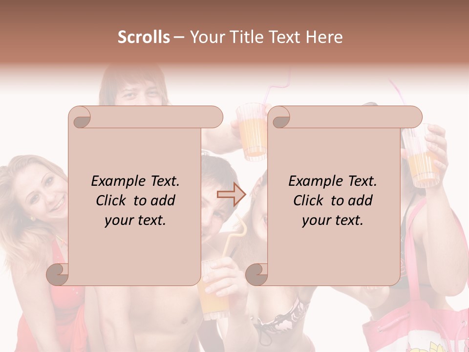 Happy Group Glass PowerPoint Template