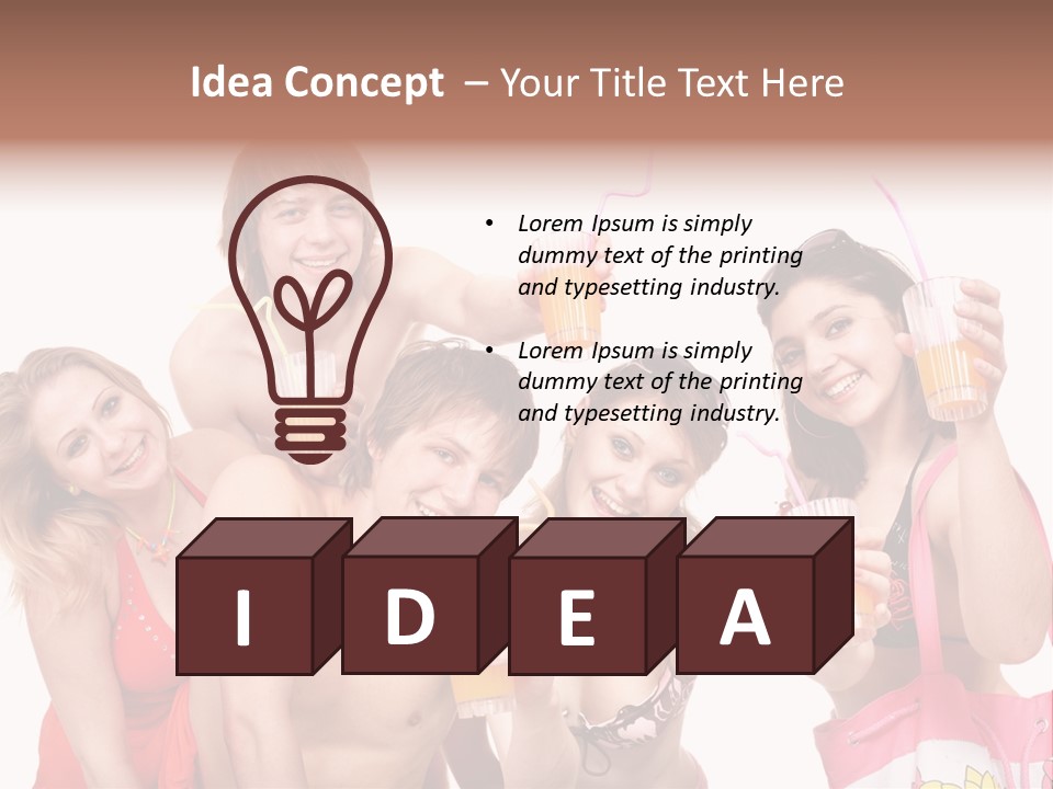 Happy Group Glass PowerPoint Template