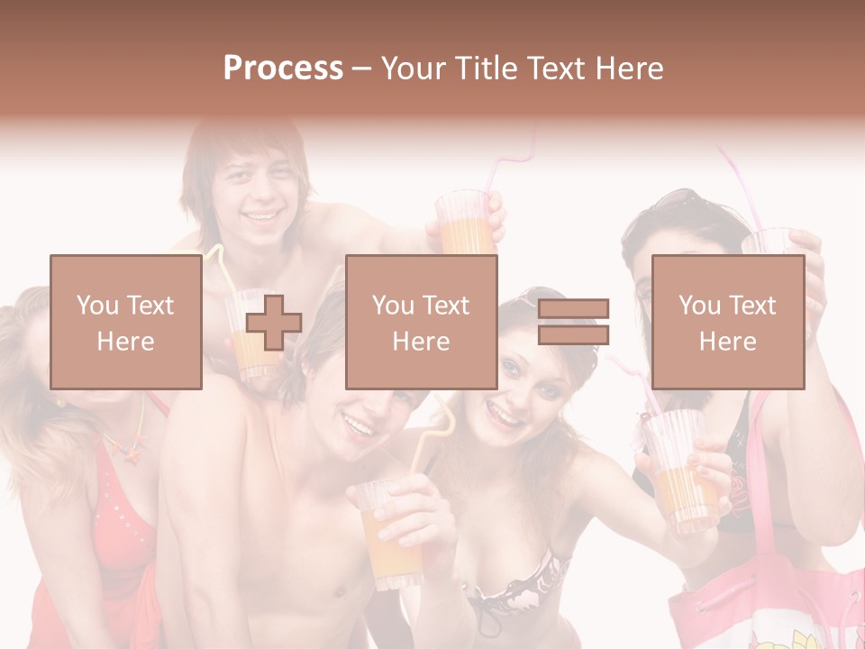Happy Group Glass PowerPoint Template