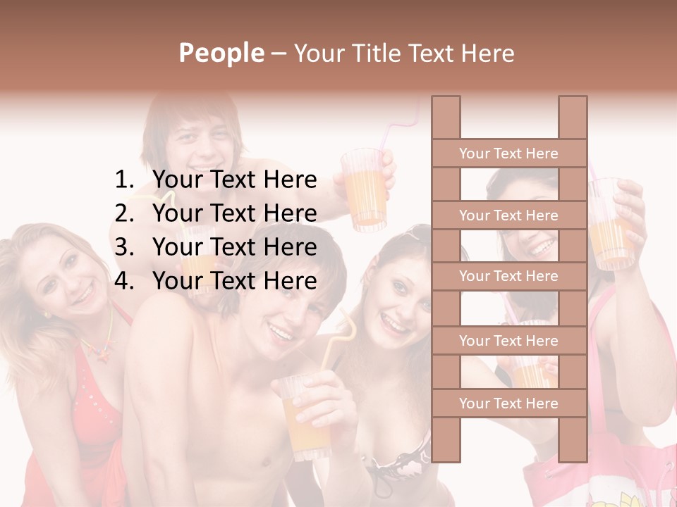 Happy Group Glass PowerPoint Template