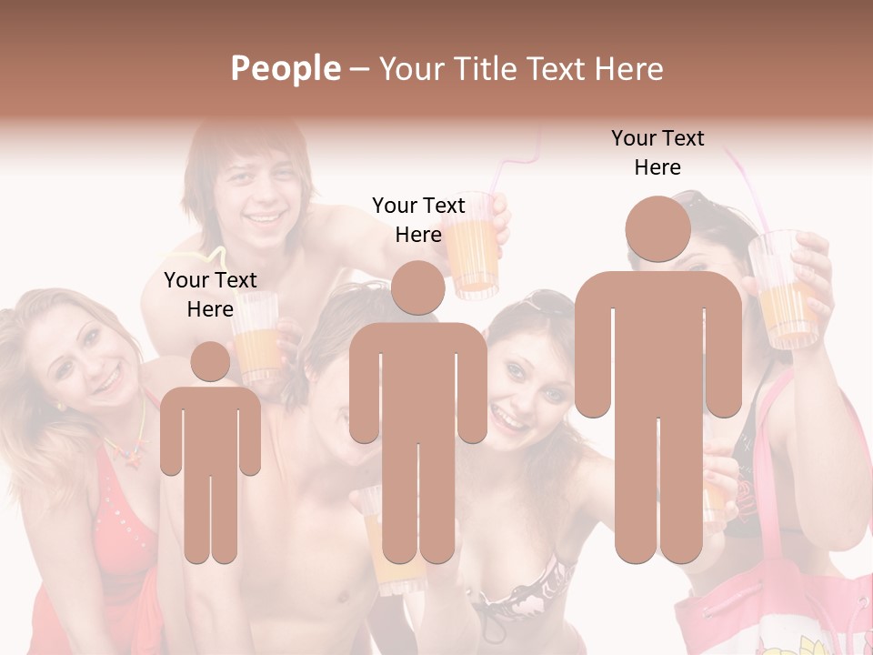 Happy Group Glass PowerPoint Template