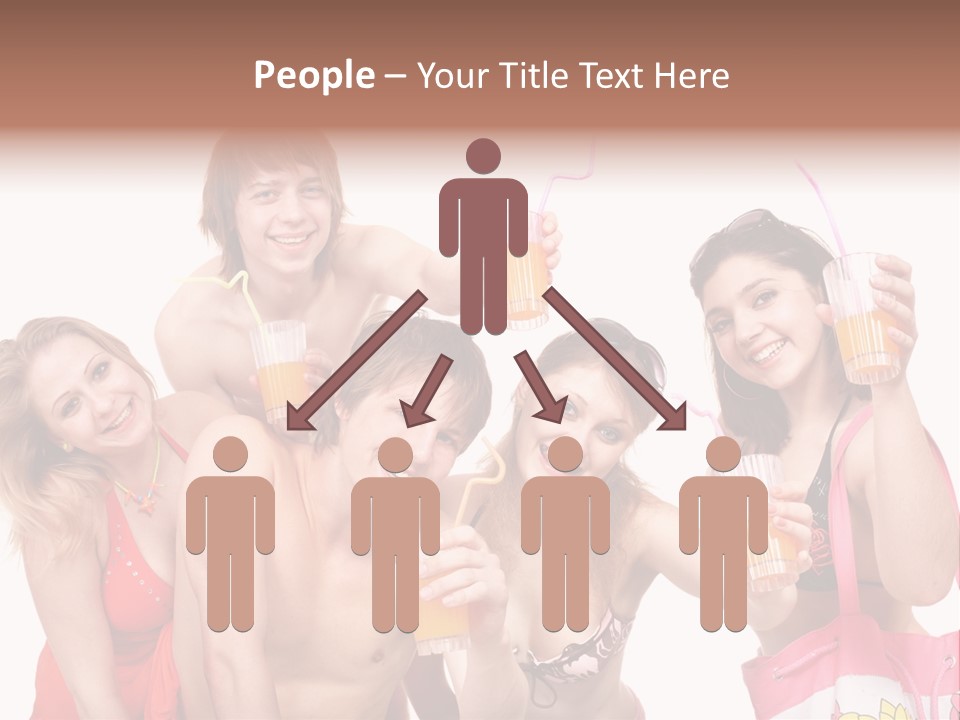 Happy Group Glass PowerPoint Template