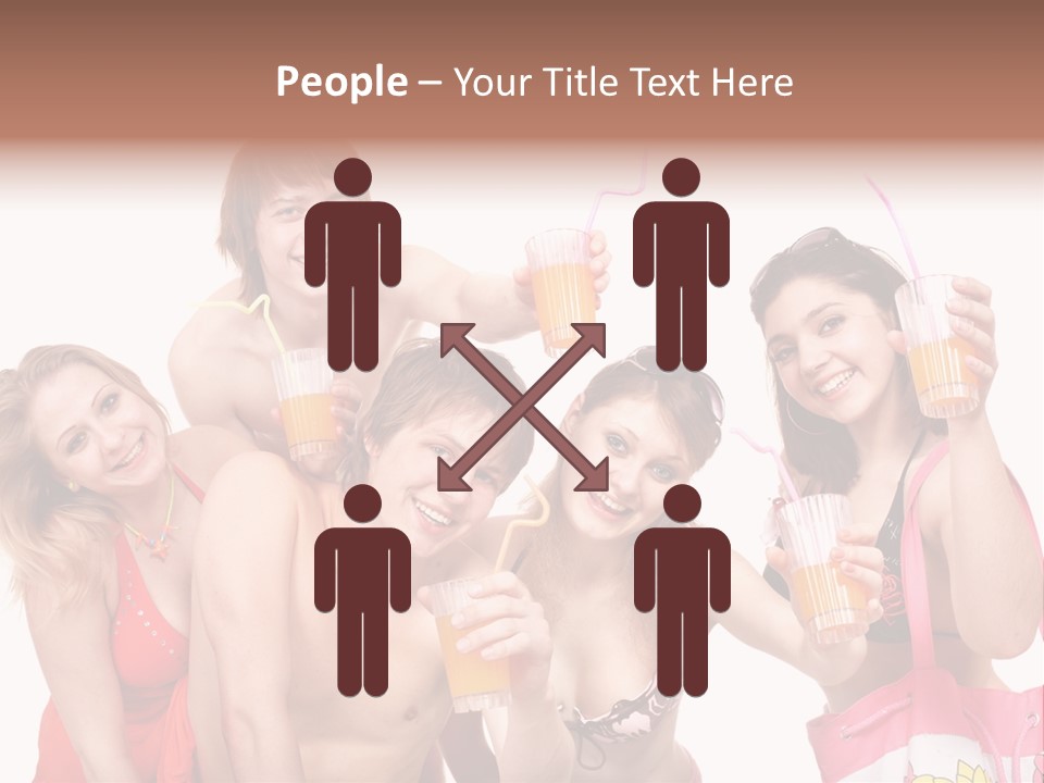 Happy Group Glass PowerPoint Template