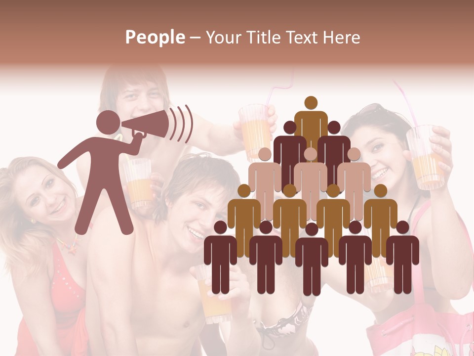 Happy Group Glass PowerPoint Template