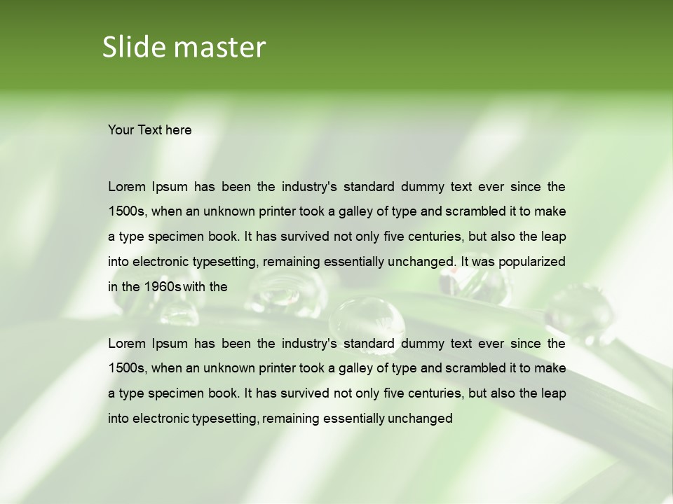 Harmony Dew Drop Environment PowerPoint Template