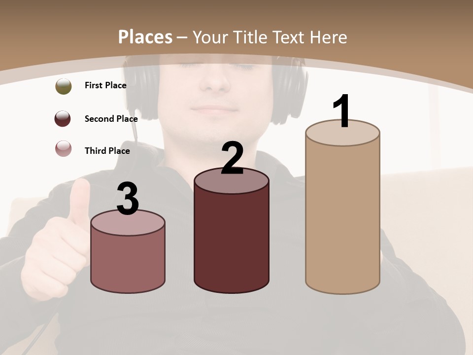 Casual Happy Earphones PowerPoint Template