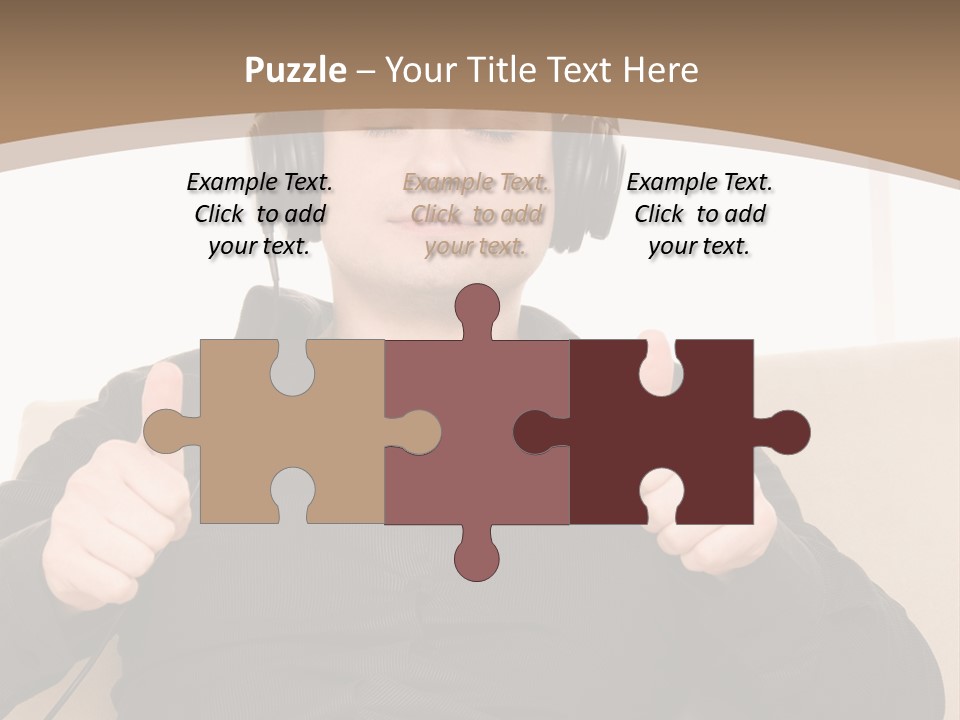 Casual Happy Earphones PowerPoint Template