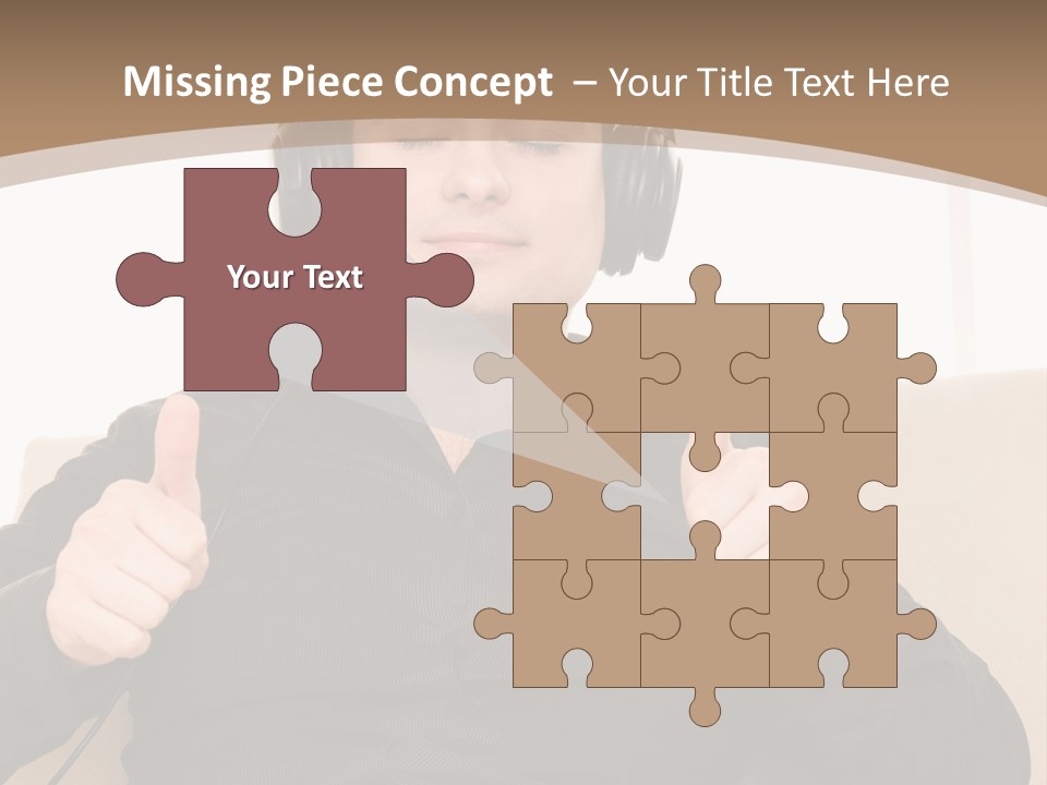 Casual Happy Earphones PowerPoint Template