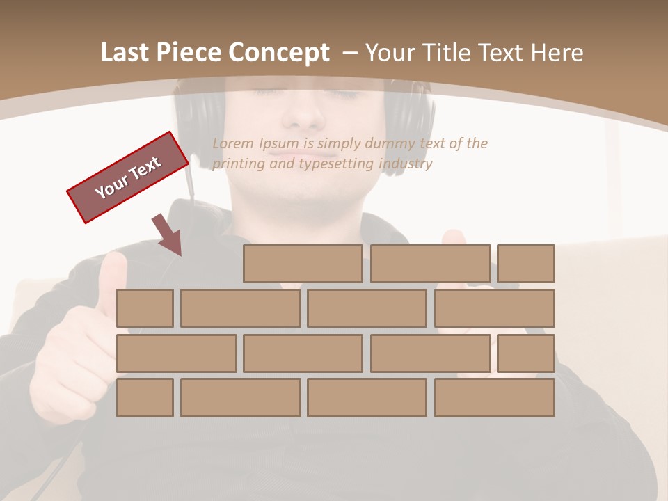 Casual Happy Earphones PowerPoint Template