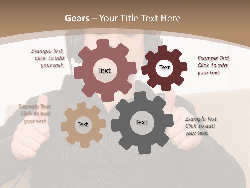 Casual Happy Earphones PowerPoint Template