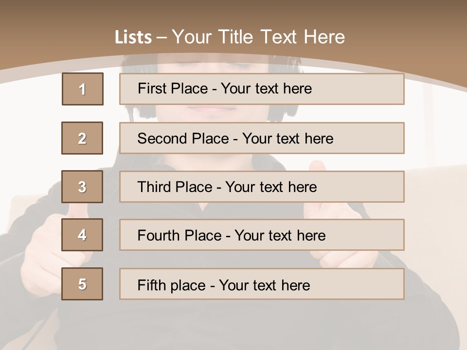 Casual Happy Earphones PowerPoint Template