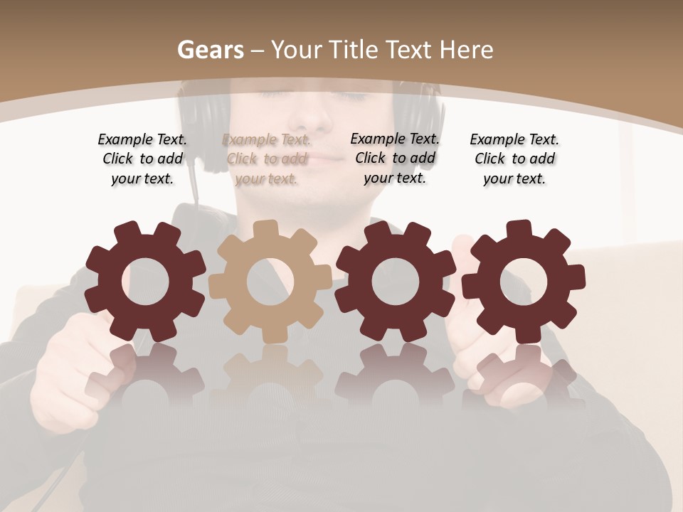 Casual Happy Earphones PowerPoint Template