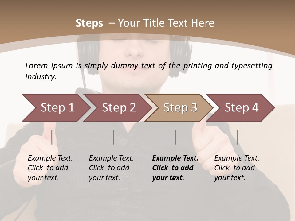 Casual Happy Earphones PowerPoint Template