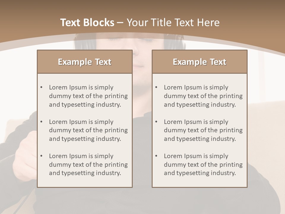 Casual Happy Earphones PowerPoint Template