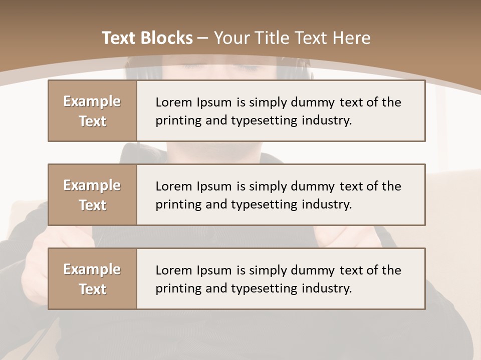 Casual Happy Earphones PowerPoint Template