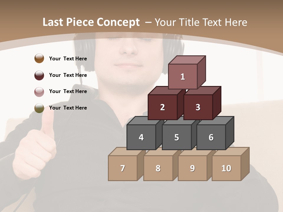 Casual Happy Earphones PowerPoint Template