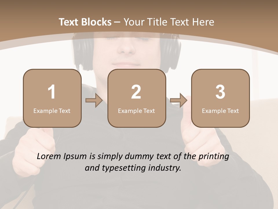Casual Happy Earphones PowerPoint Template