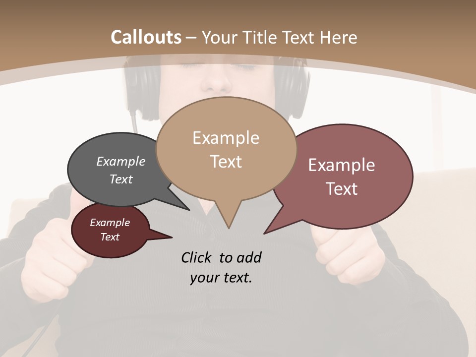 Casual Happy Earphones PowerPoint Template