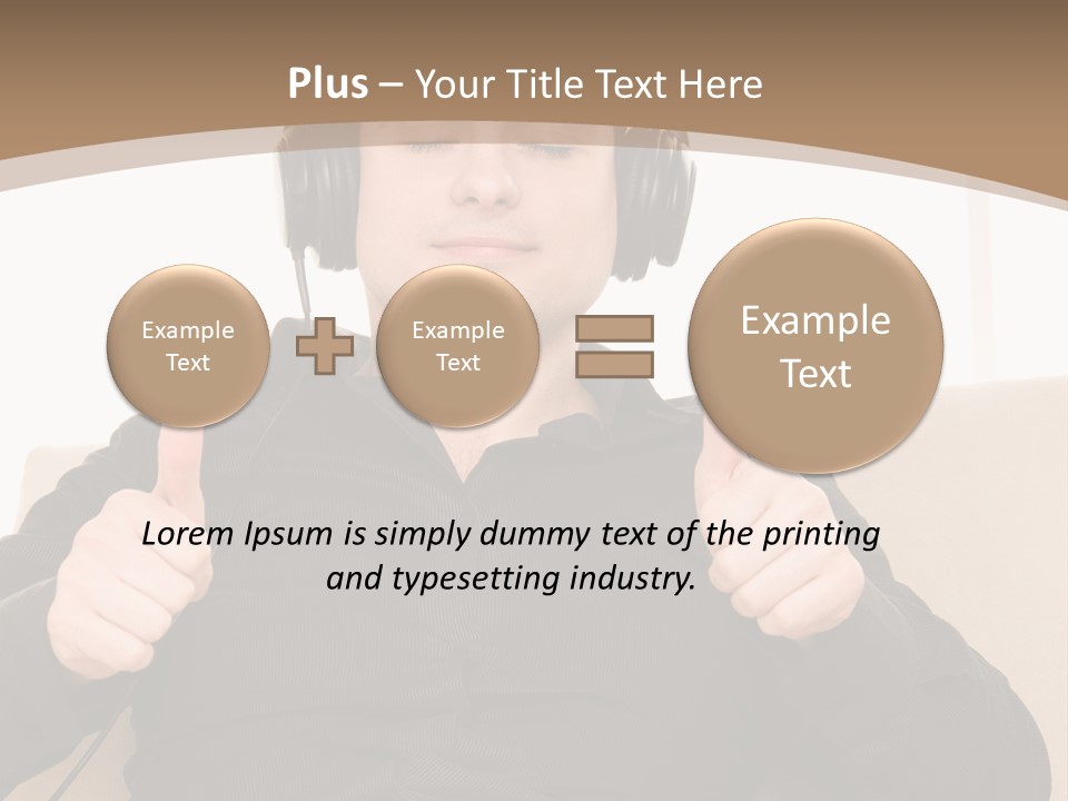 Casual Happy Earphones PowerPoint Template