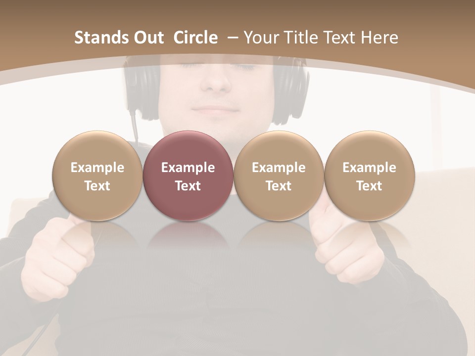 Casual Happy Earphones PowerPoint Template