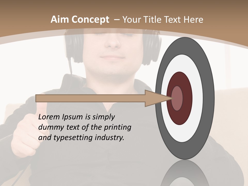 Casual Happy Earphones PowerPoint Template