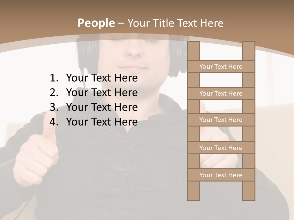 Casual Happy Earphones PowerPoint Template