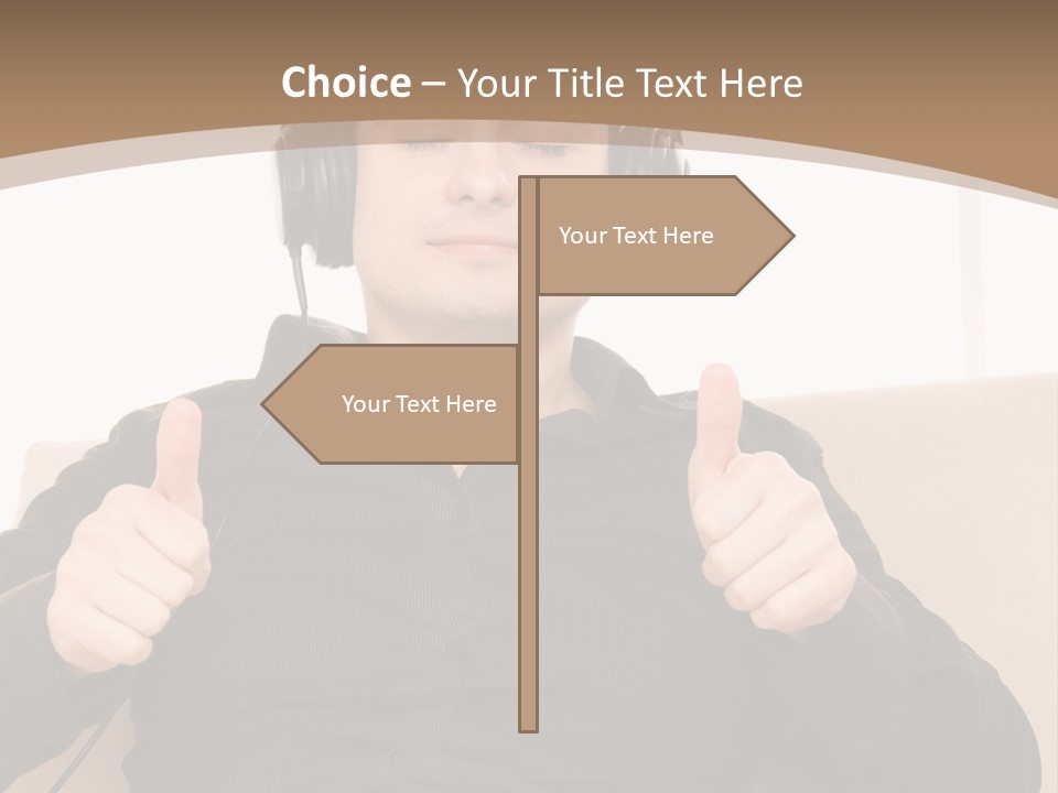 Casual Happy Earphones PowerPoint Template