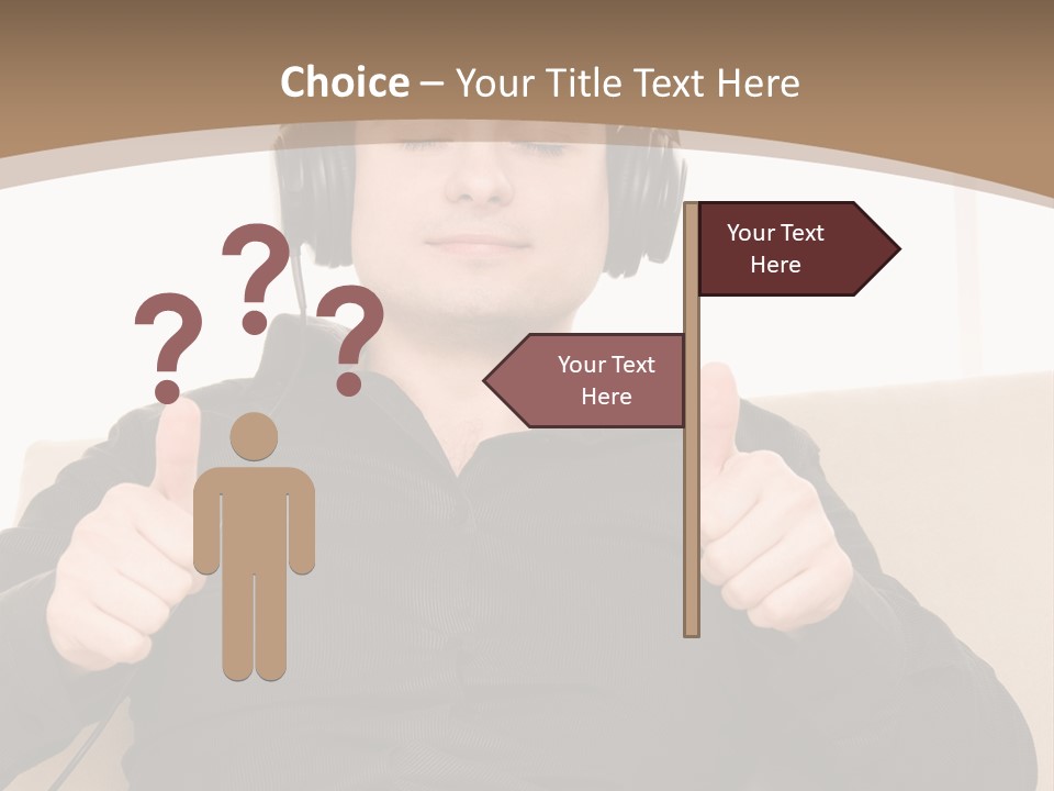 Casual Happy Earphones PowerPoint Template