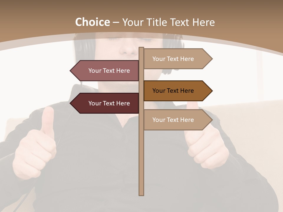 Casual Happy Earphones PowerPoint Template