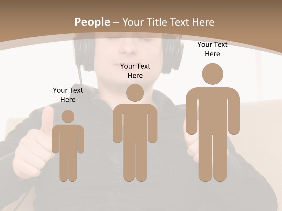 Casual Happy Earphones PowerPoint Template