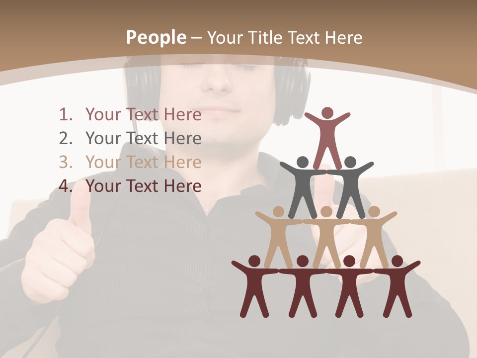 Casual Happy Earphones PowerPoint Template