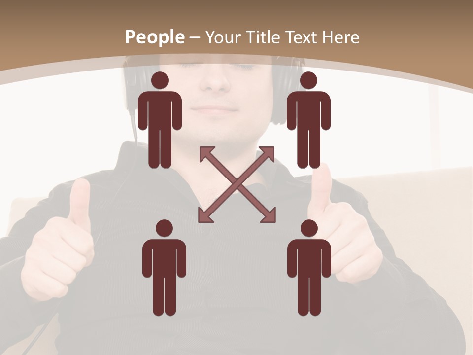 Casual Happy Earphones PowerPoint Template